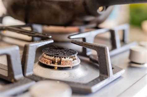 Premium Photo Dirty Gas Stove In The Kitchen