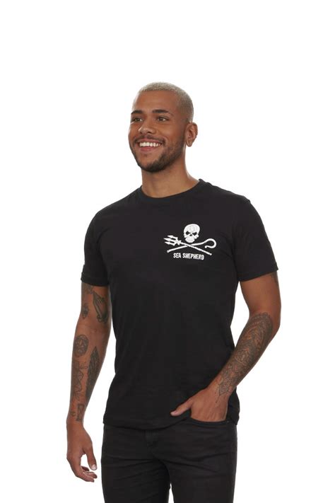 Camiseta Jolly Roger Preta Algod O Bci Loja Da Sea Shepherd