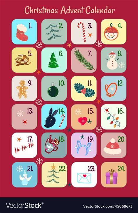 Advent calendar for christmas Royalty Free Vector Image