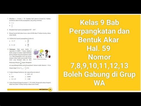 Kelas Bab Perpangkatan Dan Bentuk Akar Hal No