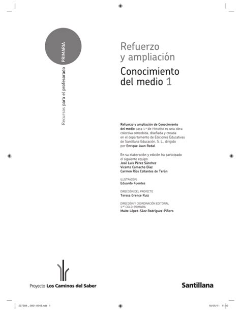 Conocimiento Del Medio 1 Refuerzo Y Ampliación