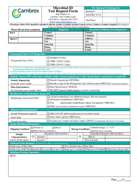 Fillable Online Microbial ID Test Request Form Fax Email Print PdfFiller