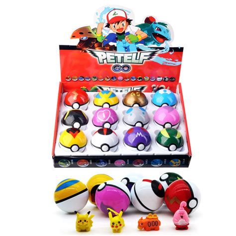 12 Pcs Set Pokemon Pikachu Pokeball Action Figure Pokemon Game Poke