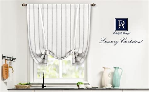 Amazon Driftaway Farmhouse Linen Blend Blackout Tie Up Curtain For