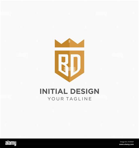 Monogram Bd Logo With Geometric Shield And Crown Luxury Elegant