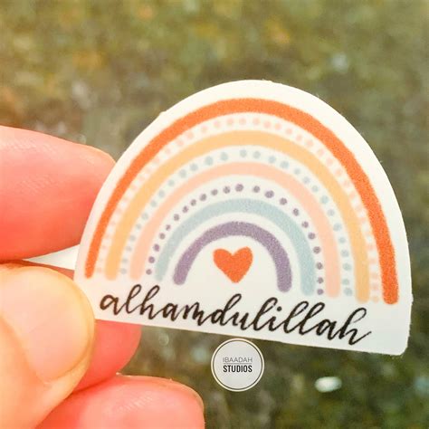 Alhamdulillah Sticker Islamic Sticker For Laptops Journals Water