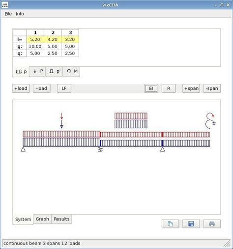 Cba Continuous Beam Analysis Member Forces And Support Reactions Of