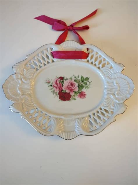 Ornate Porcelain Floral Plate Or Wall Hanging Formalities By Baum Bros