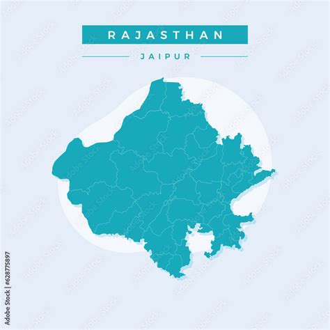 National Map Of Rajasthan Rajasthan Map Vector Illustration Vector Of Rajasthan Map Stock