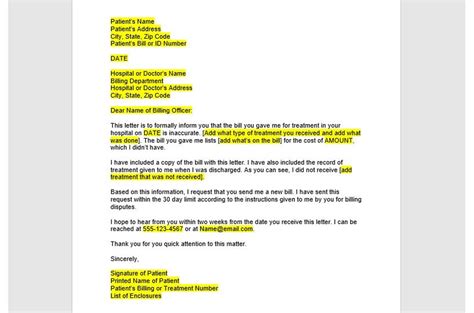 Medical Billing Dispute Letter Template Medical Billing Dispute Letter