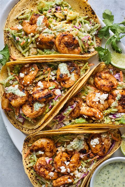 Grilled Shrimp Tacos With Cilantro Lime Slaw Olive Mango