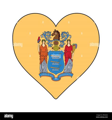 New Jersey Heart Shape Flag Love New Jersey Visit New Jersey