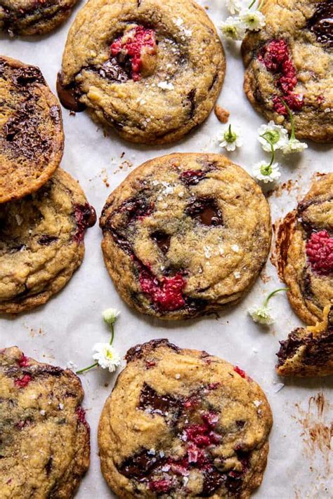 Brown Butter Raspberry Chocolate Chip Cookies Half Baked Harvest