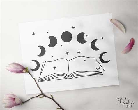 Moon Phases Bundle SVG PNG Celestial Clipart Peony Floral By 4eka