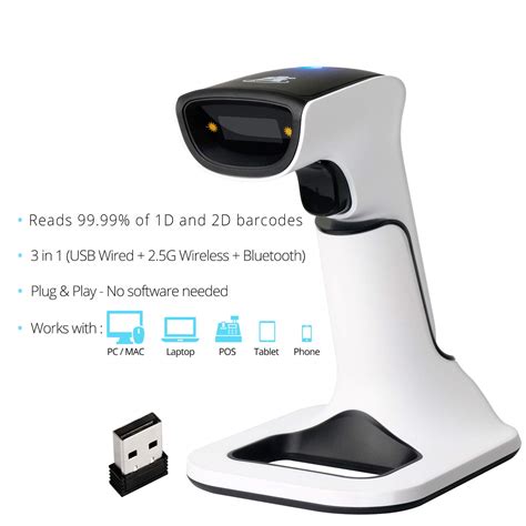 ScanAvenger Wireless Portable 1D 2D With Stand Bluetooth Barcode