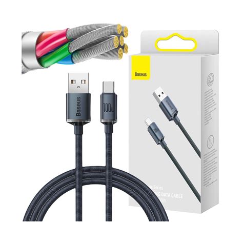 Kabel Usb A Usb C Baseus Crystal Cajy Cm W A Qc W