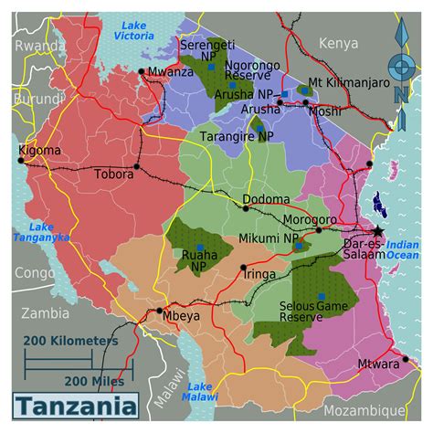 Map Of Tanzania With Regions Red River Gorge Topo Map