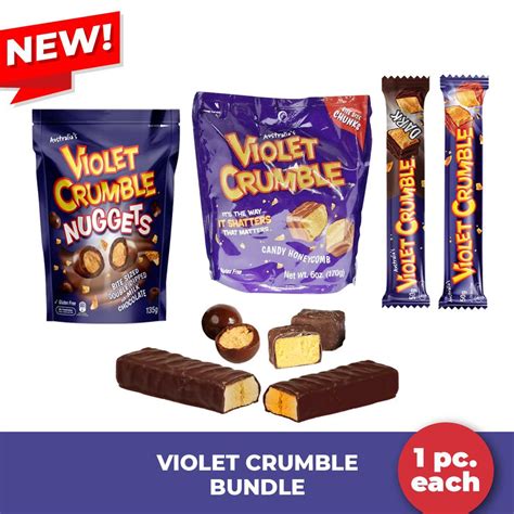 Violet Crumble Honeycomb Chocolate Bundle Nuggets Cubes Bars