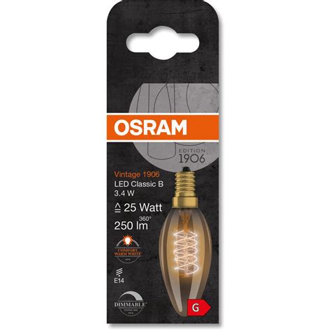 Osram LED Leuchtmittel E14 Kerzenform 3 4 W 250 lm 9 7 x 3 5 cm H x Ø