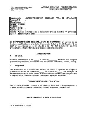 Completable En línea Dependencia SUPERINTENDENCIA DELEGADA PARA EL