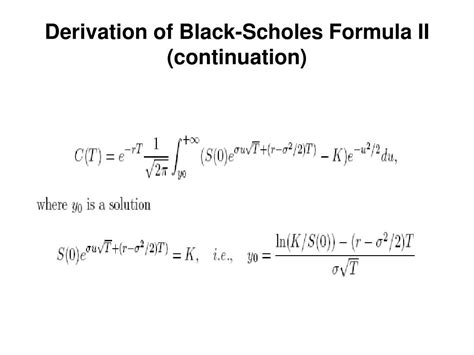 Ppt Derivation Of Black Scholes Formula By Change Of Time Method