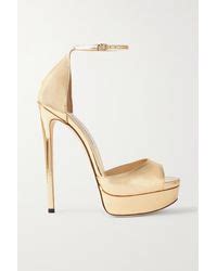 Jimmy Choo Max 150 Patent Leather Platform Sandals In Green Lyst