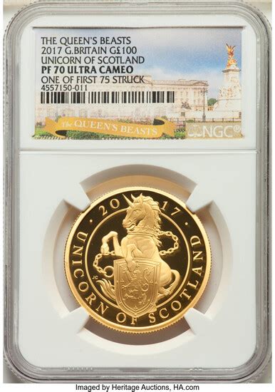 Great Britain Elizabeth II Gold Proof Queen S Beasts Unicorn