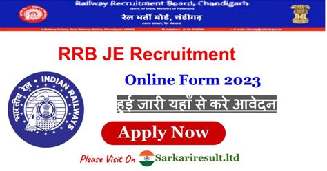 Rrb Je Recruitment Notification Out For Post Vacancy