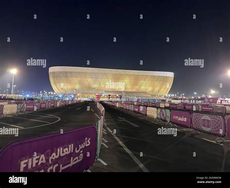 The 80,000-seats Lusail Stadium night view - It is here that the FIFA ...