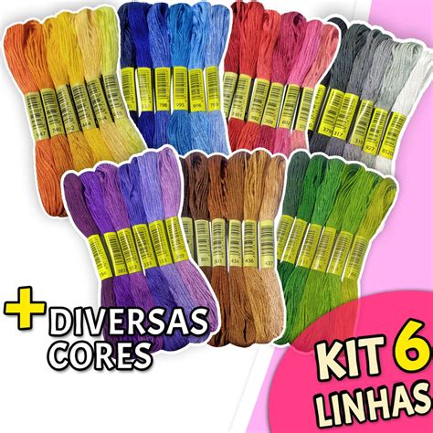 Kit Linhas Meadas Para Bordar E Fazer Ponto Cruz Shopee Brasil