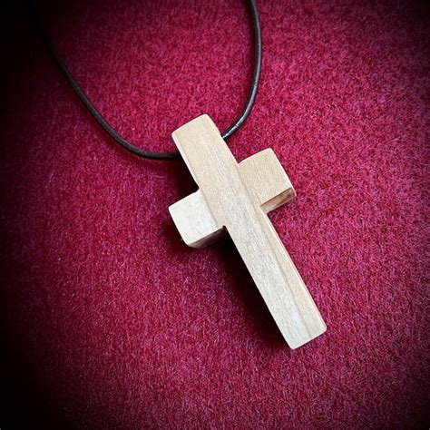 Wooden Cross Necklace Etsy