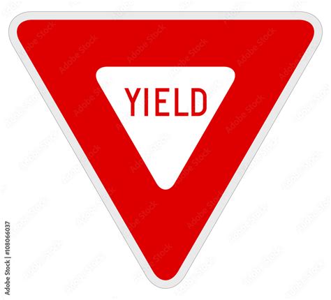 Vector illustration of a yield road/traffic sign. Stock Vector | Adobe ...