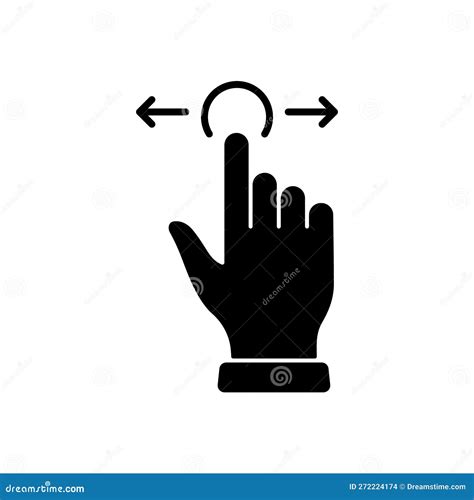 Zwaaien Handcursor Van Computer Muis Zwart Silhouette Pictogram