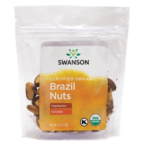 Swanson Certified Organic Brazil Nuts Unsalted Raw Whole Oz