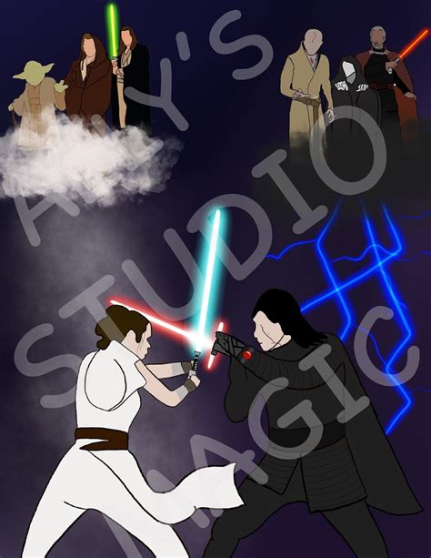 Star Wars Rey Vs. Kylo Ren Digital Print - Etsy