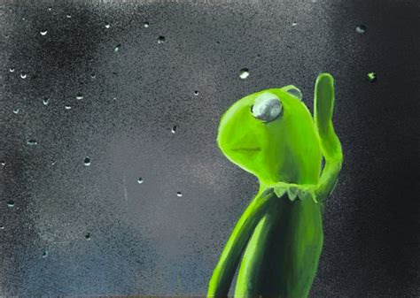 Kermit the Frog Sad Meme Poster/canvas of Original Oil Painting Art ...