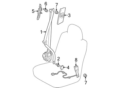 Toyota Prius Buckle Belt Seat Prius Front W O E