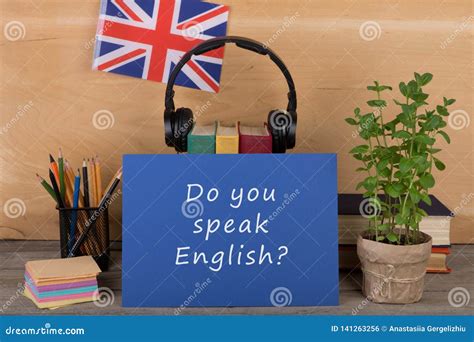 Learning Languages Concept Blue Paper With Text Do You Speak English