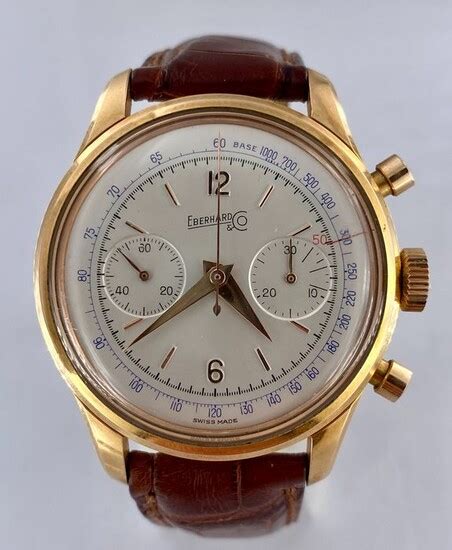 Lot Art Eberhard Co Chronograph Nos Men At Auction