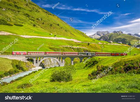 Matterhorn Gotthard Bahn On Bridge Viaduct Stock Photo 533881261 ...