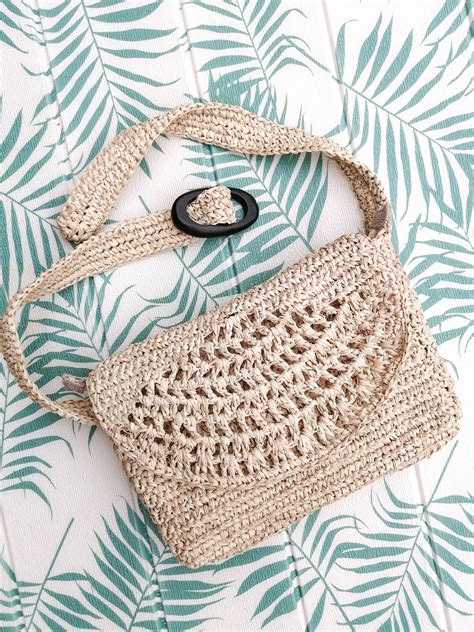 Raffia Belt Bag Crocheted Talulabell Handmade Crafts Native Abaca