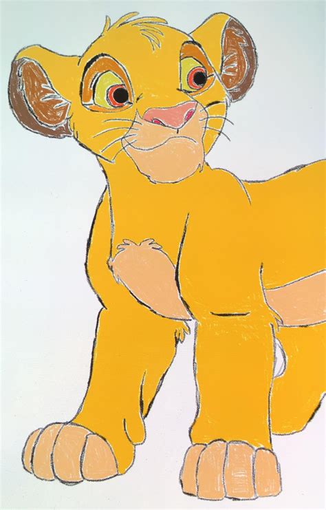 My drawing of Simba when he was little : r/disney