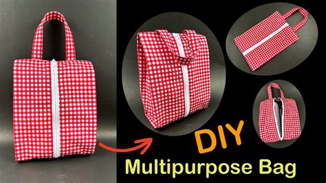 Diy Multipurpose Bag How To Make Multipurpose Bag Tutorial Easy Bag Fabric Bag Youtube