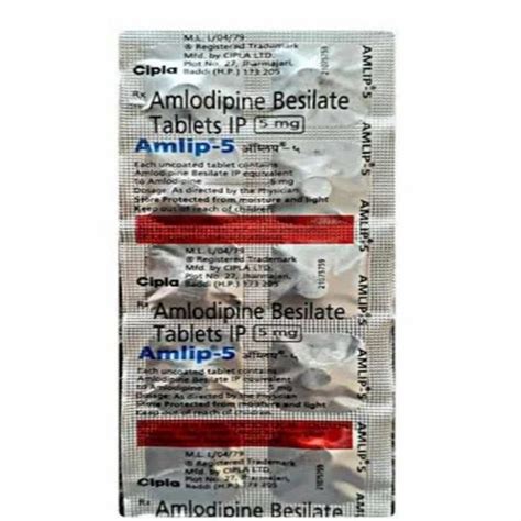 Amlip Amlodipine Besilate Ip Mg At Rs Stripe Norvasc Tablets In