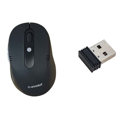 Mouse Office Sem Fio Wireless 2 4 Ghz 1600 Dpi Preto Evolut EO462W