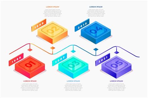 Free Vector Isometric Colorful Timeline Infographic