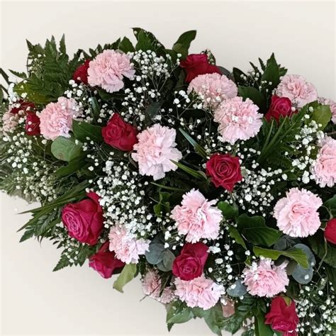 Rose And Carnation Double Ended Casket Spray Buy Online Or Call 01371