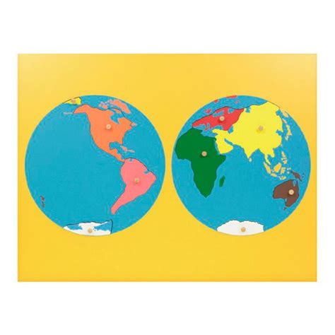 Puzzle Continentes Del Mundo Montessori Alup