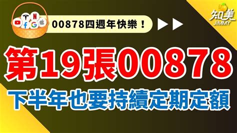 【00878定期定額不停扣！】大漲大跌照樣買進！｜8月除息來源充足，樂觀等待配息公告｜我的第19張00878｜00878（國泰永續高股息）｜知美jimmy Youtube