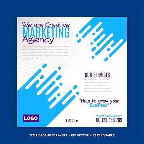 Premium Vector Creative Marketing Agency Banner